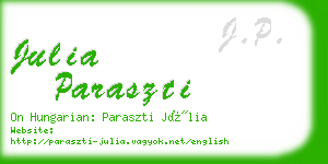 julia paraszti business card